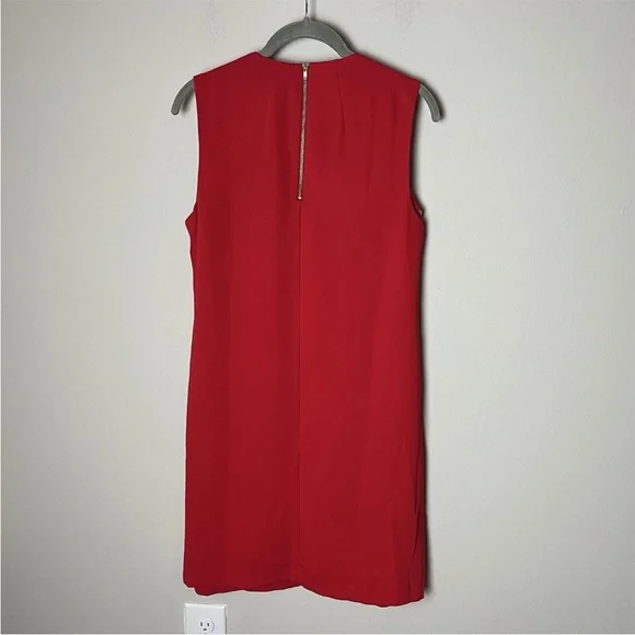NEW Mercer & Madison Shift Dress Size 6 Sleeveless Red Zip Back - Picture 4 of 7